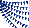 30 Ft Royal Blue Party Decorations Navy Blue Metallic Glitter Paper Triangle by pinkblume