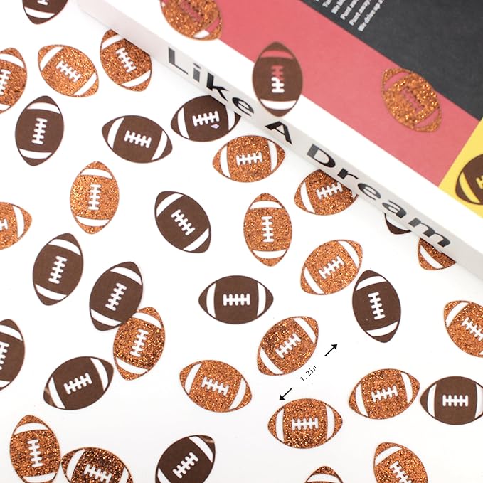 200PC Football Confetti for Table, Football Baby Shower Decorations, Football - Image 3
