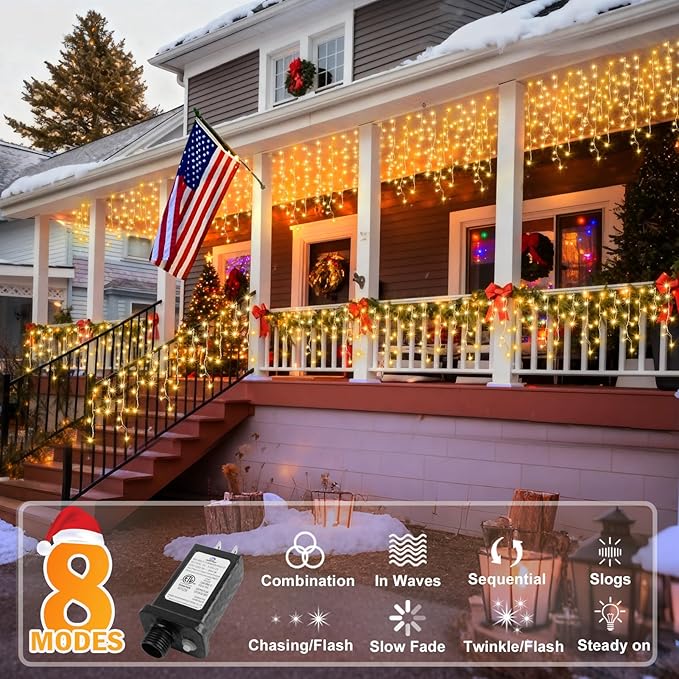 KNONEW 99ft 1216 LED Christmas Lights Outdoor Decorations - Image 3