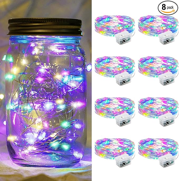 8 Pack Fairy Lights 7Ft 20 LED Twinkle String Lights 3 Modes Battery Operated by chzk