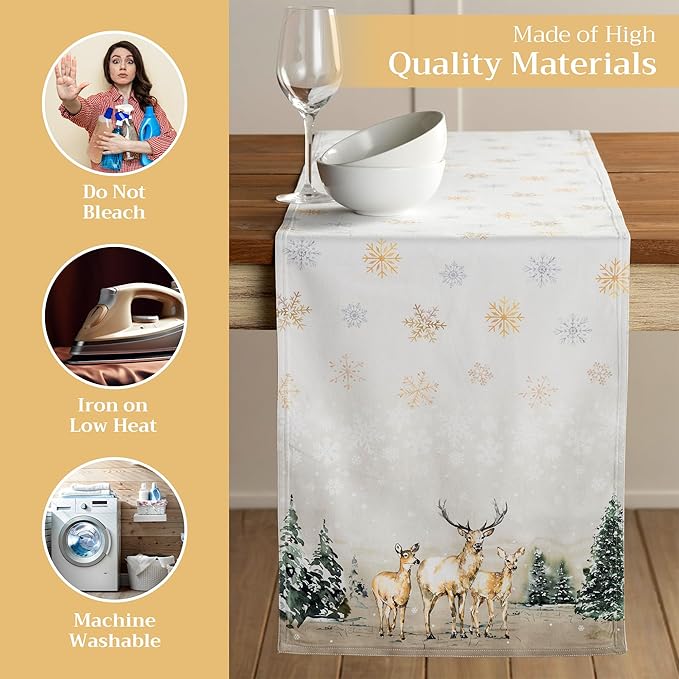 Maison d' Hermine Table Runner 100% Cotton Double Layer Table Runners 108 - Image 3