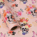 Aimyoo Gothic Wrapping Paper Roll, 17 Inch X 16.5 Feet Skull Floral Butterfly by Aimyoo