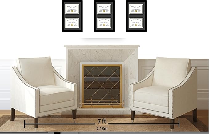 Creative Picture Frames 14X20Bk-B Black Vertical Double Diploma Frame - Image 4