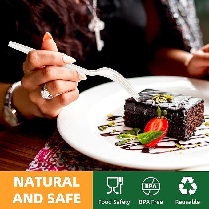100% Compostable Fork, Ivory White - Image 4