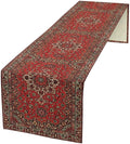 Vintage Boho Red Table Runner, Elegant Mid Century by Unknown