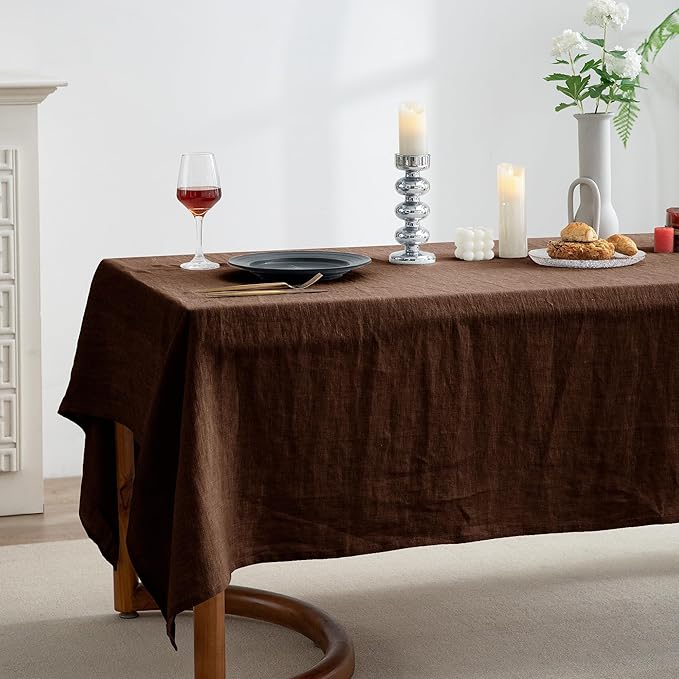EVERLY 100% Pure Linen Rectangle Tablecloths 60x84Inches - Image 2