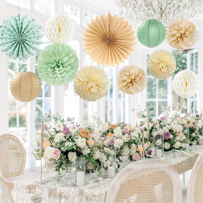 Sage-Green Champagne-Gold Baby Shower Party Decorations - Image 6