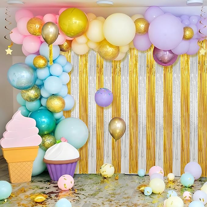 Crosize 2 Pack Foil Fringe Curtains Party Decorations, Door Streamers, Glitter - Image 5