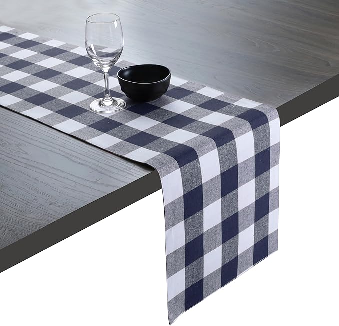Native Fab Buffalo Check Table Runner, 100% Cotton, 13x108 Inches, Rustic by NativeFab
