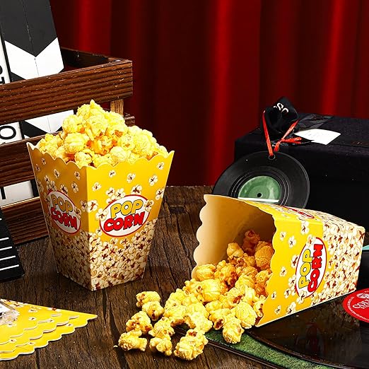Panelee 100 Pack Popcorn Boxes for Movie Night 24oz Popcorn Disposable Paper - Image 3