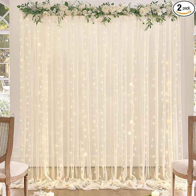 Champagne Backdrop Curtains by Suppromo