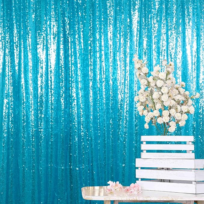 ShinyBeauty Turquoise Sequin Backdrop 10FTx10FT Photo Backdrop - Image 7
