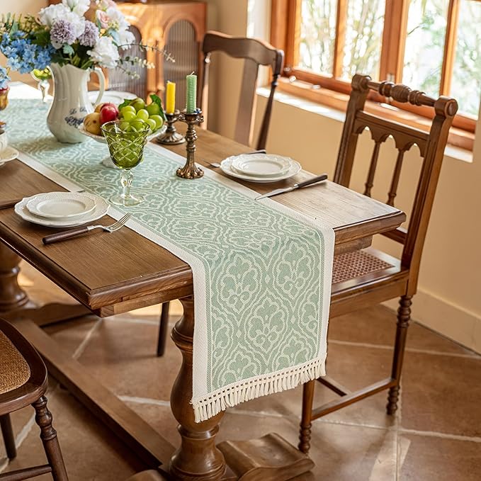 Table Runners 72 Inches Long Waterproof Boho Table Runner by UWWGKK