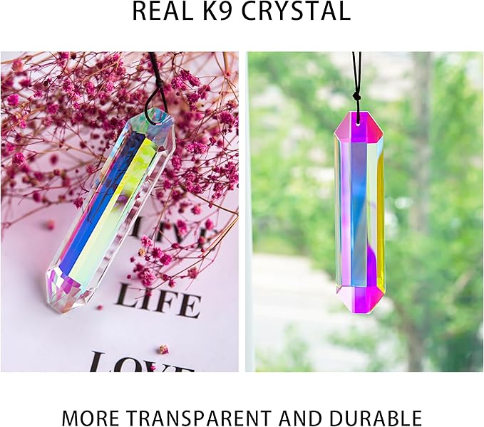 HDCRYSTALGIFTS 2PCS 5" Large Crystal Sun Catcher Prisms - Image 4