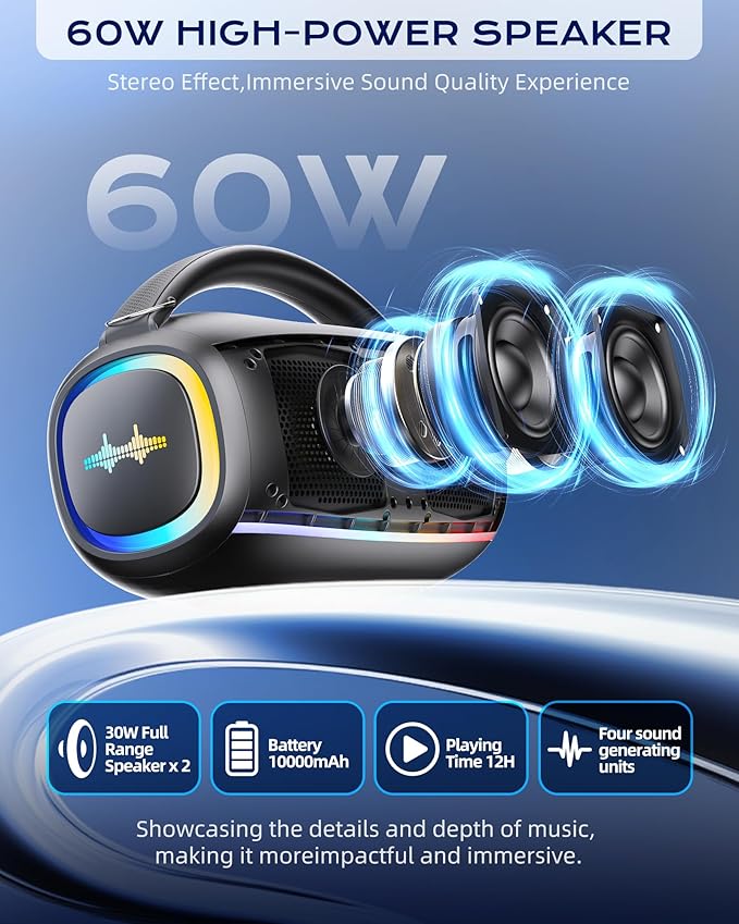Karaoke Machine, IPX5 Waterproof Portable Bluetooth 5.3 Speaker - Image 3