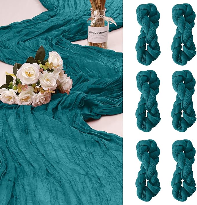 6 Pack Cheesecloth Table Runner 10Ft Christmas Gauze Boho Table Runners by HOME