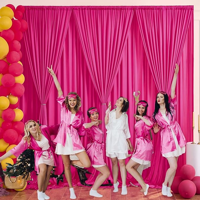 10 x 10 Feet Fuchsia Backdrop Curtain - Image 6