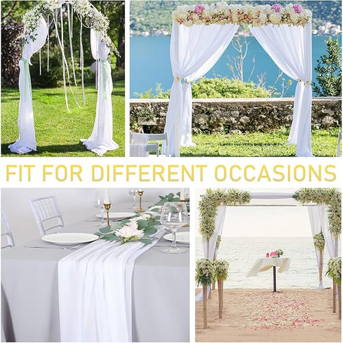1 Panel Wedding Arch Draping Fabric White Sheer Backdrop Curtain Arch Drape - Image 2