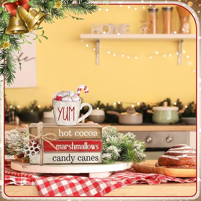 4 Pcs Christmas Table Decorations Winter Snowflake Tiered Tray Decorations - Image 4