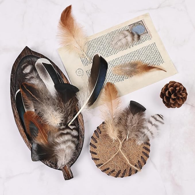 MAOFENG 120pcs 7 Styles Natural Bulk Feathers Assorted Mixed Feathers - Image 6