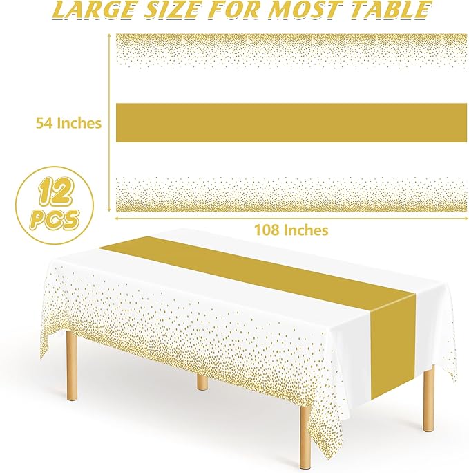 QZYL 12Pack Table Cloth Rectangle Tables, Waterproof Table Covers - Image 2