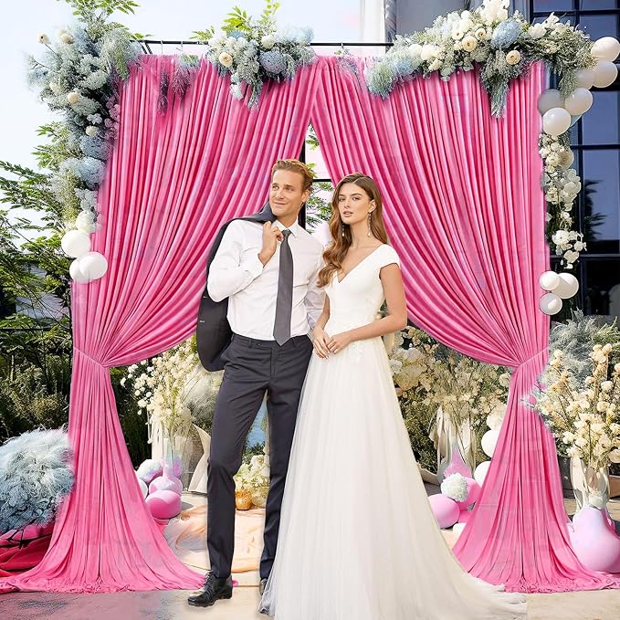10 x 10 Feet Pink B Backdrop Curtain - Image 6
