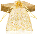 Staruby Organza Gift Bags 50 Pcs Gold Sheer Organza Bag 6x8 Inch Mesh Favor by Staruby