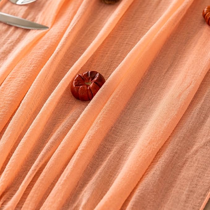 6Pcs Fresh Salmon Cheesecloth Table Runner Gauze 120 Inch 10 FT Boho Cheese - Image 5