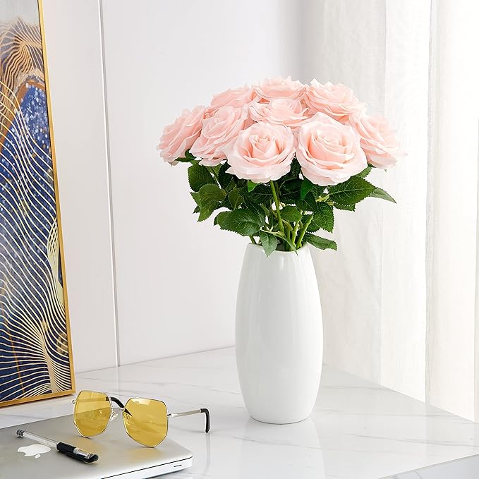 Artificial Rose 10pcs Open Flower Bouquet Faux Rose Stems - Image 6