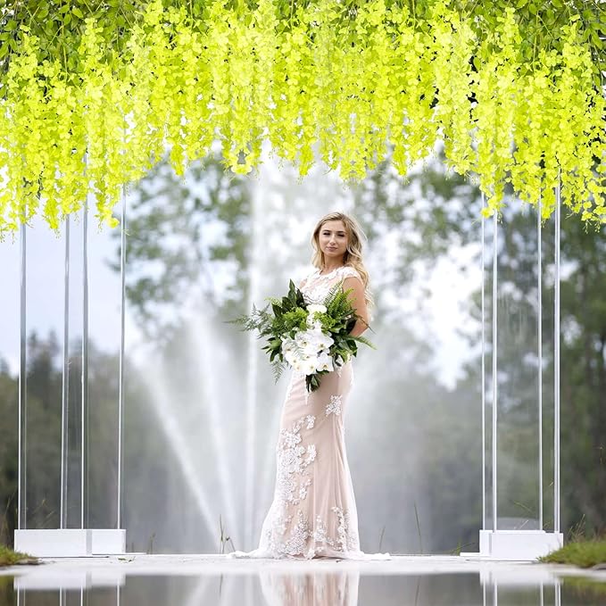 24 Pack Artificial Fake Wisteria Vine Ratta Hanging Garland Silk Flowers String - Image 7