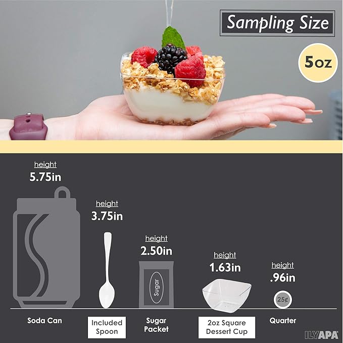 Ilyapa 5oz Plastic Dessert Cups - Image 5