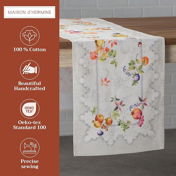 Maison d' Hermine Table Runner 100% Cotton Single Layer Table Runners 72 inches - Image 2