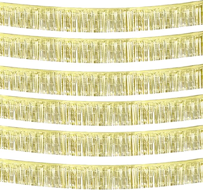 6 Pack 10 Feet Foil Fringe Garland Metallic Tinsel Streamers Banner Wall by Clayghsen