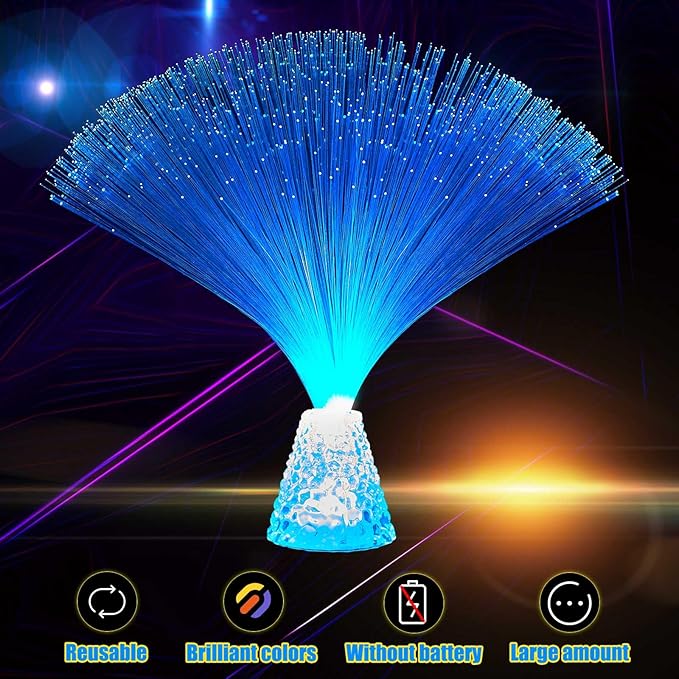 Patelai 10 Pcs LED Fiber Optic Lamp Color Changing Fiber Optic Night Light - Image 2
