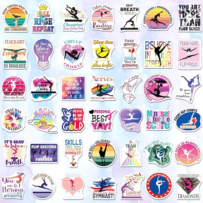 200PCS Gymnastics Stickers for Girls, Motivational Gymnastics Vinyl Stickers - Image 2