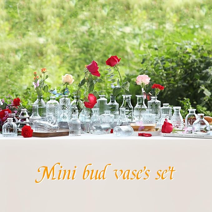 Glass Bud Vases in Bulk Set of 30 Pcs, Small Glass Vases - Image 6