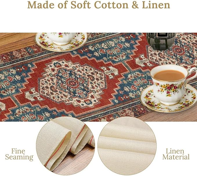 Boho Floral Vintage Table Runner - Image 6