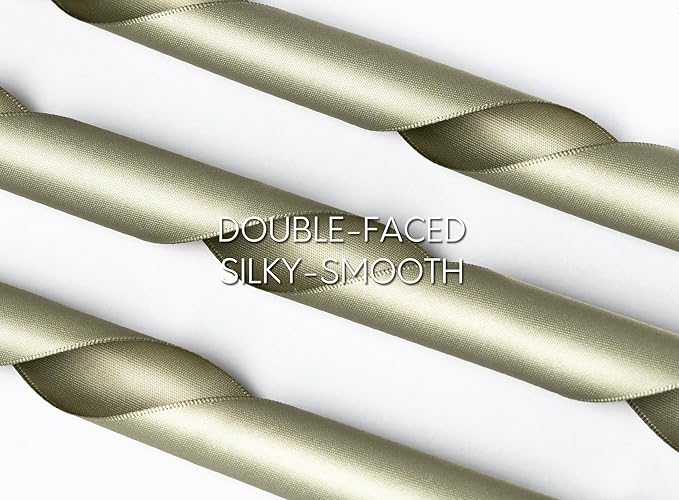 Sage Green Satin Ribbon 1-1/2 Inch x 50 Yards Double-Faced Ribbons - Image 3