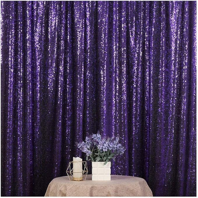 Poise3EHome Purple Sequin Backdrop, 6Ft x 8Ft Glitter Photography Background - Image 3