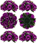 BLOSMON Flower Balls Wedding Rose Centerpieces 6 Pcs Purple Fake Flowers by Blosmon