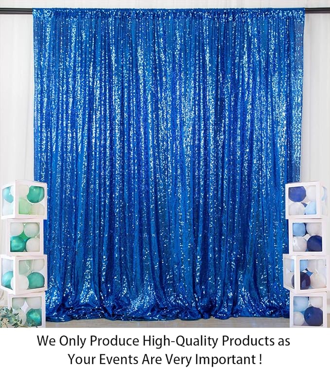 ShinyBeauty Sequin Backdrop Royal Blue 8FTx10FT Glitter Backdrop Photography - Image 2