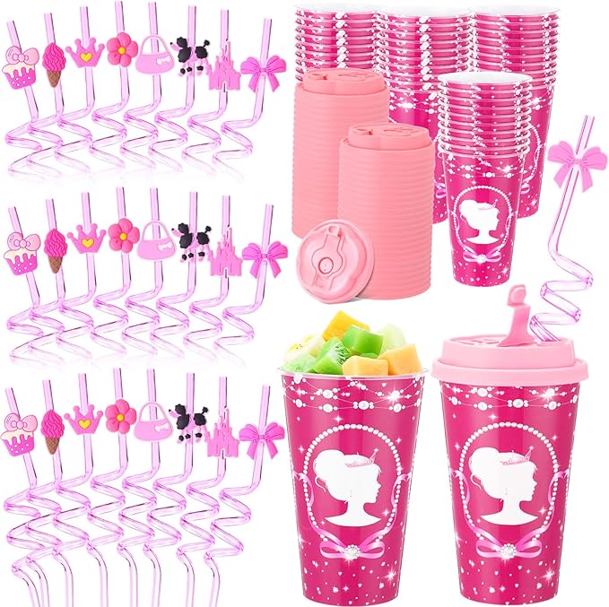 Yungyan 16 Sets Hot Pink Girl Party Favors Goodie Cups by Yungyan