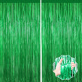 Green Foil Curtain Backdrop by forlvwoon