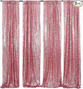 Poise3EHome Fuchsia Pink Sequin Backdrop, 4 Panels 2x8ft Glitter Curtain by Poise3EHome