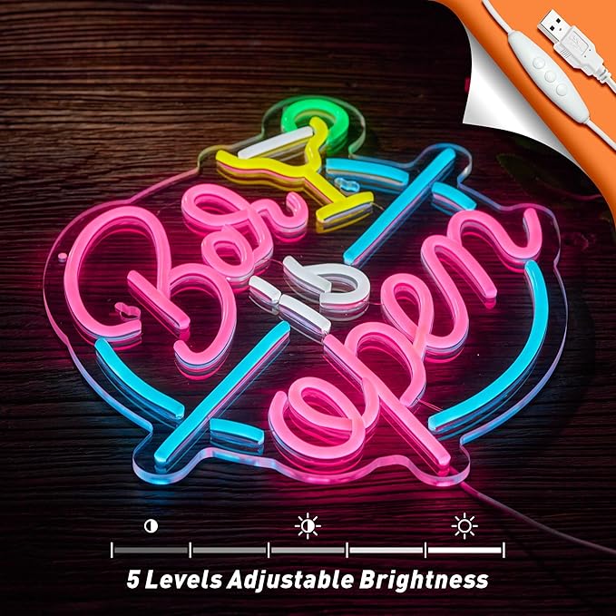 Bar Open Neon Sign for Wall Decor Open Beer Bar LED Light up Signs - Image 4