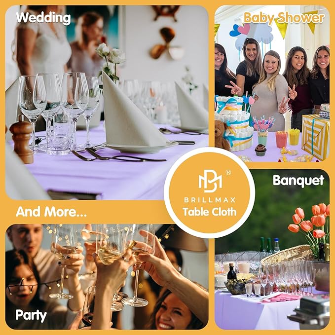 BRILLMAX 10 Pack Lavender Tablecloths - Image 9