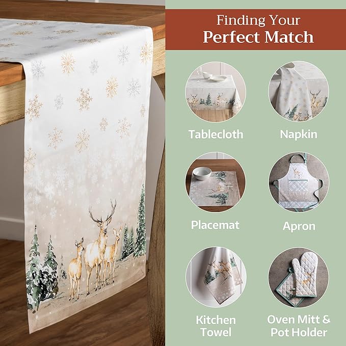 Maison d' Hermine Table Runner 100% Cotton Double Layer Table Runners 108 - Image 5