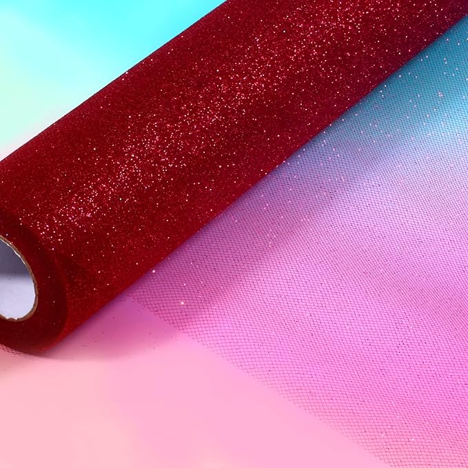 Sparkling Tulle Rolls, 15” by 30 Yards Glitter Tulle Spool Ribbon Fabric - Image 5