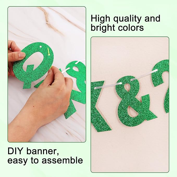 BEISHIDA 116 PCS A-Z Glitter Green DIY Letter Banner Kit Make Your Own - Image 3