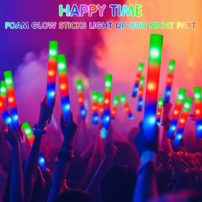 JOYIN 42 PCS LED Light Up Foam Sticks, Glow Sticks Party Favors Bulk - Image 4